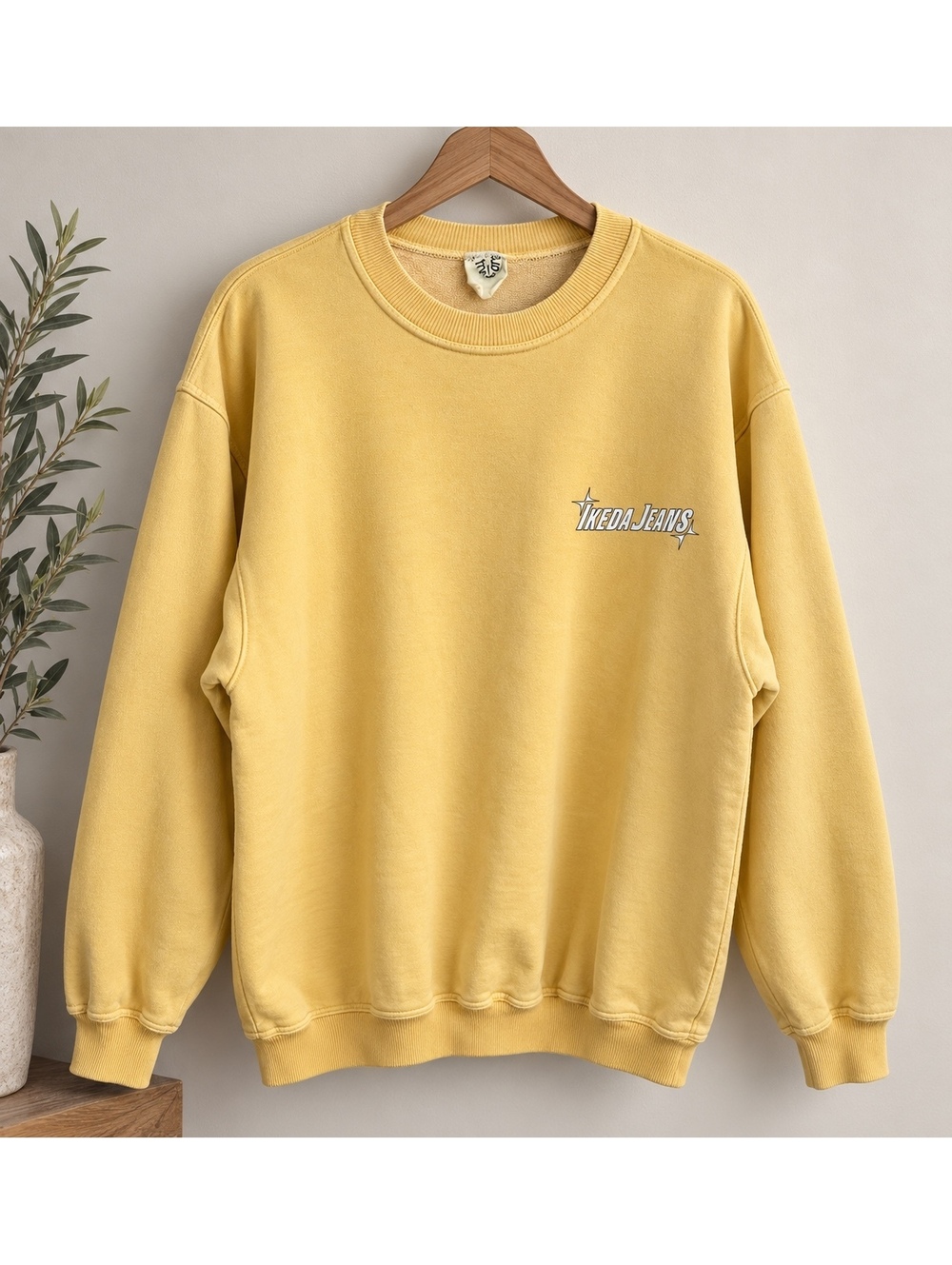 🇨🇦 Vintage Ikeda Jeans Butter Yellow Graphic Sweatshirt Made in Canada